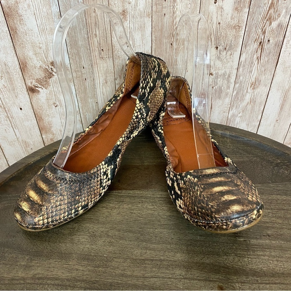 Lucky Brand Emmie Leather Snakeskin Print Ballet Flat Size 7 Women